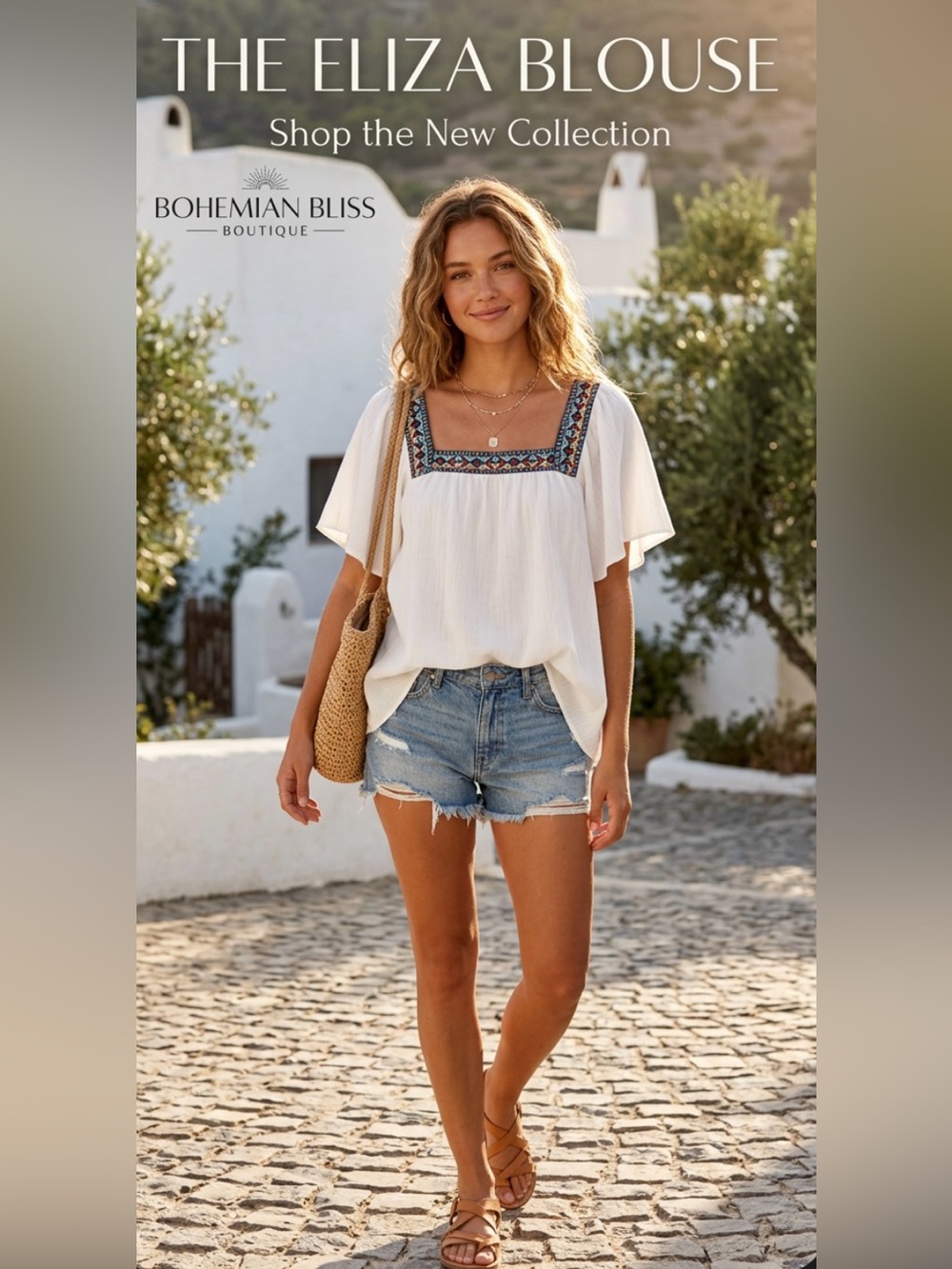 NWOT ~ Boutique White Embroidered Square-Neck Women’s Top ~ Sz XL